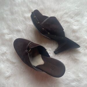 Cole Haan Women's Brown Suede Mules